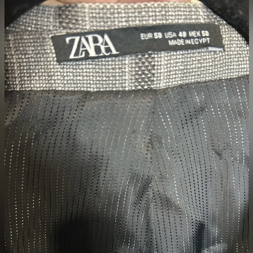 Zara Men's Gray Plaid Sport Coat Blazer
